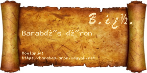 Barabás Áron névjegykártya