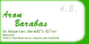 aron barabas business card